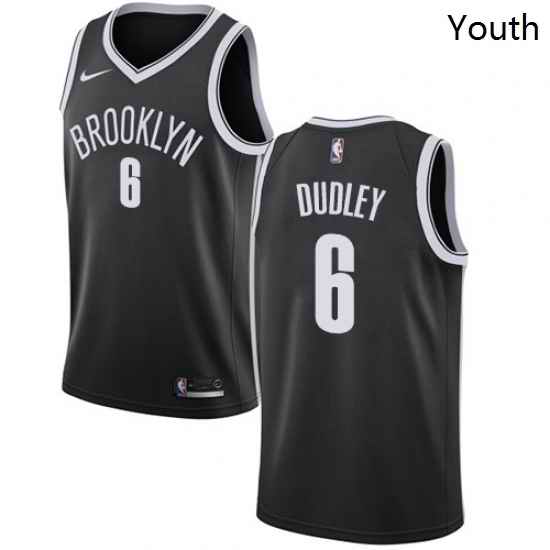 Youth Nike Brooklyn Nets 6 Jared Dudley Swingman Black NBA Jersey Icon Edition
